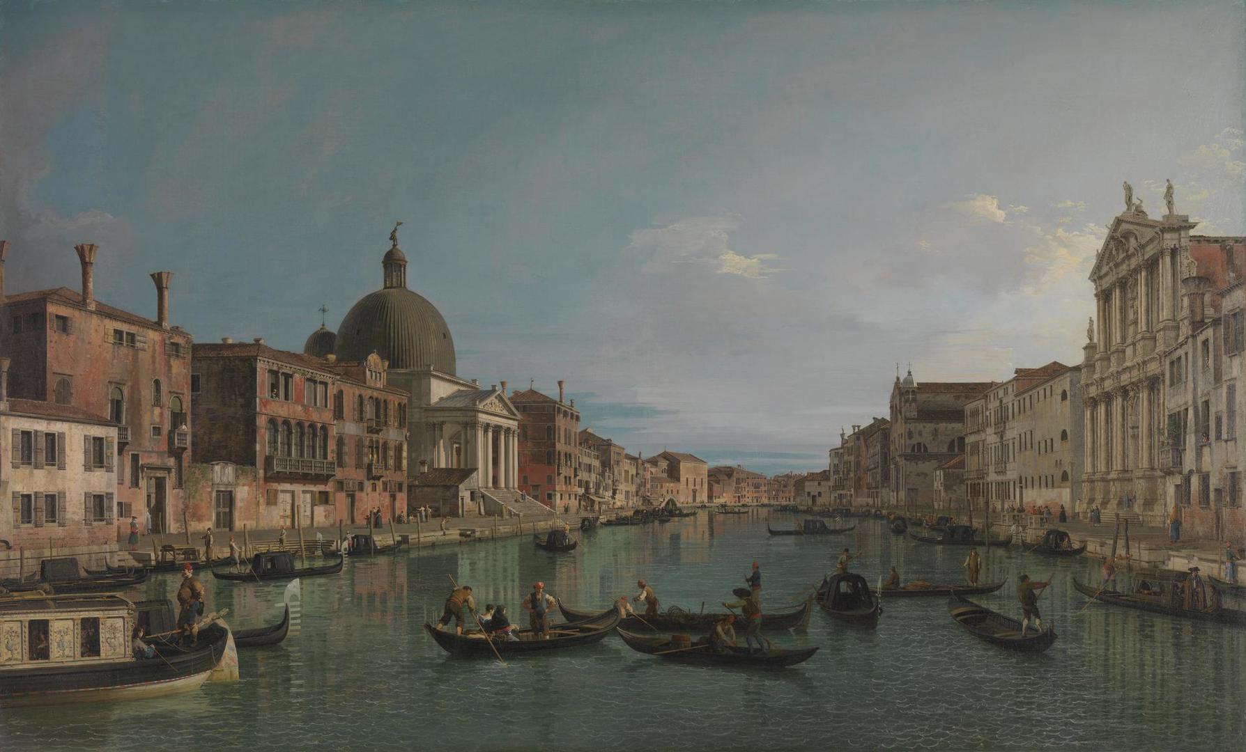 Venice: The Grand Canal with S. Simeone Piccolo by Canaletto