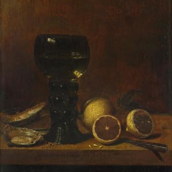 Still Life: A Goblet of Wine, Oysters and Lemons