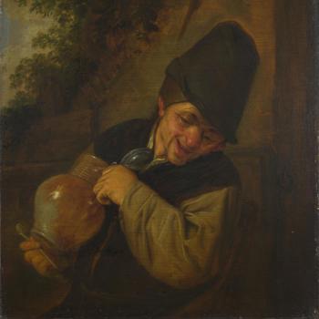 A Peasant holding a Jug and a Pipe