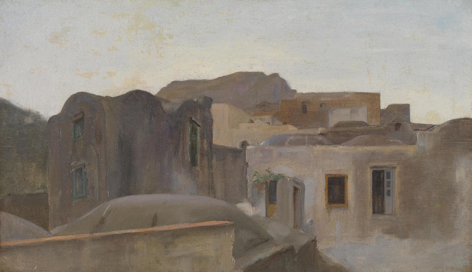 Houses in Capri by Possibly by Lord Frederic Leighton