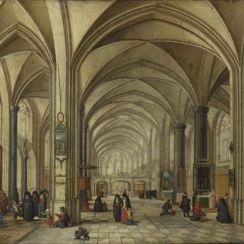 The Interior of a Gothic Church looking East