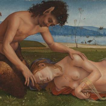 A Satyr mourning over a Nymph