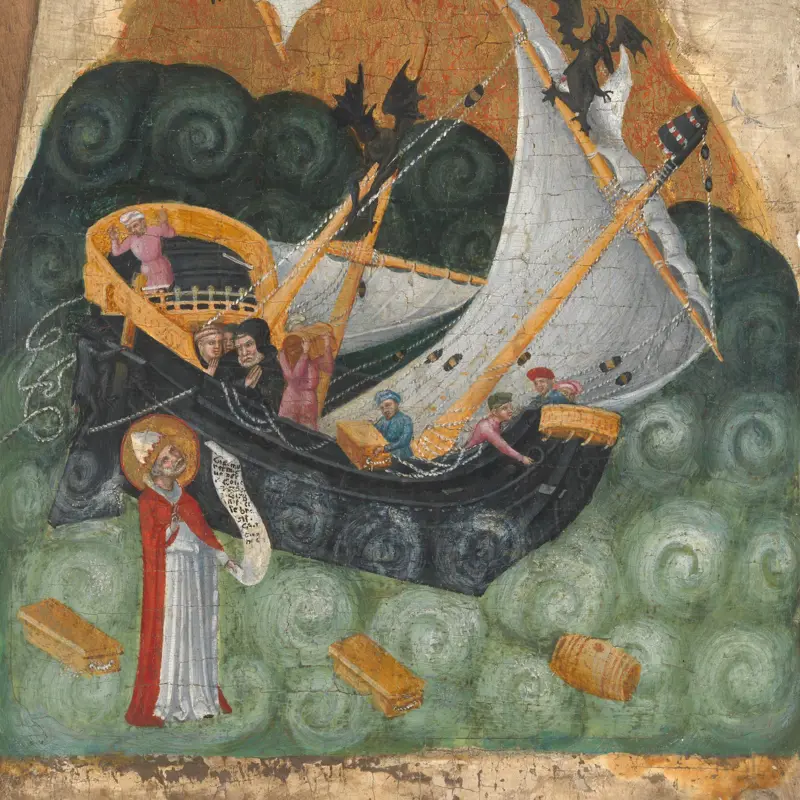 Helsinus saved from a Shipwreck; A French Canon drowned