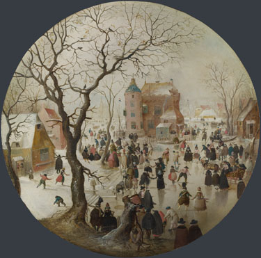 Hendrick Avercamp: 'A Winter Scene with Skaters near a Castle'