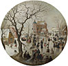 A Winter Scene with Skaters near a Castle