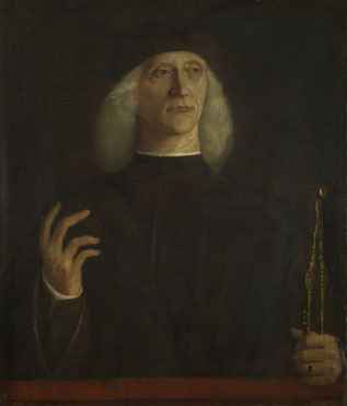 Attributed to Gentile Bellini: 'A Man with a Pair of Dividers (?)'