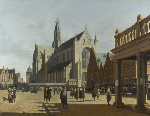 Gerrit Berckheyde: 'The Market Place and the Grote Kerk at Haarlem'