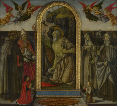 Francesco Botticini: 'Saint Jerome in Penitence with Saints and Donors'