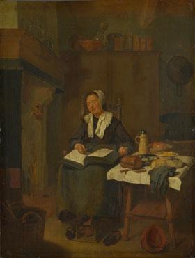 Quiringh van Brekelenkam: 'A Woman Asleep by a Fire'
