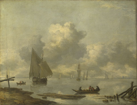Jan van de Cappelle: 'Vessels in Light Airs on a River near a Town'