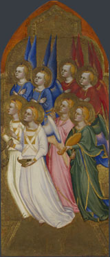 Attributed to Jacopo di Cione and workshop: 'Seraphim, Cherubim and Adoring Angels'