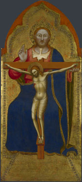 Attributed to Jacopo di Cione and workshop: 'The Trinity: Central Pinnacle Panel'