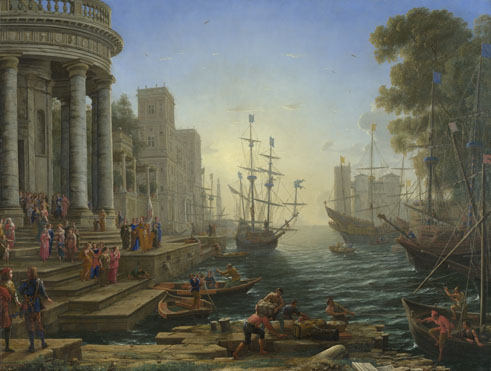 Claude: 'Seaport with the Embarkation of Saint Ursula'