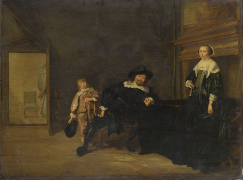 Pieter Codde: 'Portrait of a Man, a Woman and a Boy in a Room'