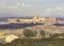 Detail from Corot, 'Avignon from the West', probably 1836