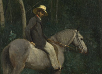 Detail from Corot, 'Monsieur Pivot on Horseback', about 1850-5