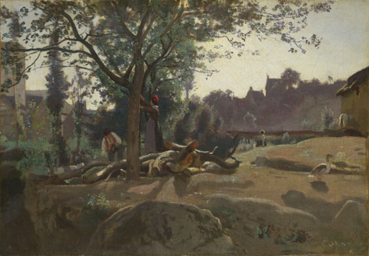 Jean-Baptiste-Camille Corot: 'Peasants under the Trees at Dawn'