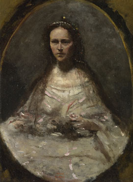 Jean-Baptiste-Camille Corot: 'Sketch of a Woman in Bridal Dress'