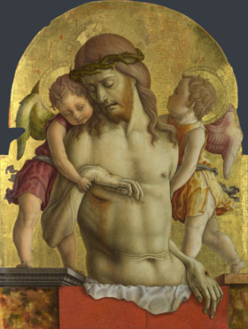 Carlo Crivelli: 'The Dead Christ supported by Two Angels'