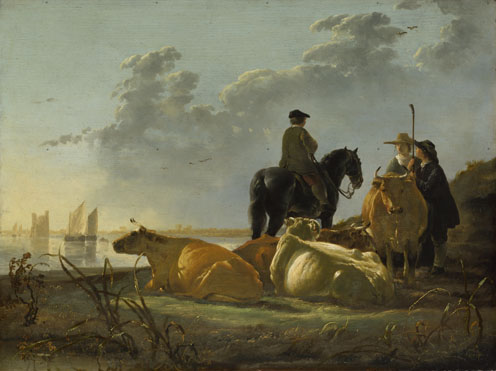 Aelbert Cuyp: 'Peasants and Cattle by the River Merwede'