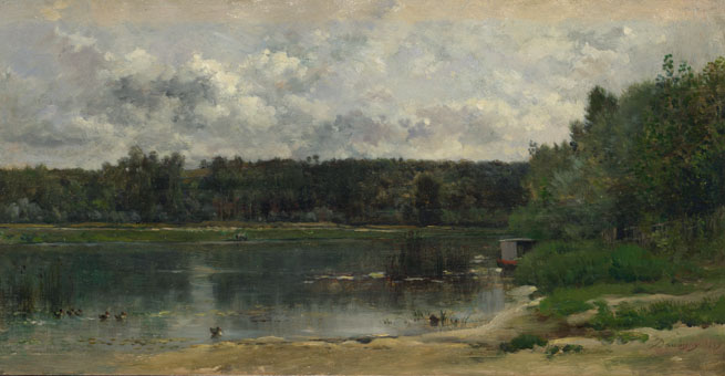Charles-François Daubigny: 'River Scene with Ducks'