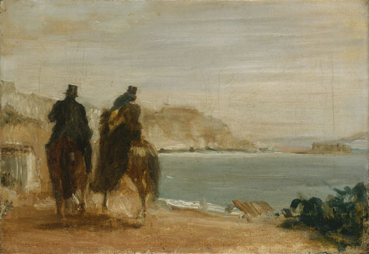 Hilaire-Germain-Edgar Degas: 'Promenade beside the Sea'
