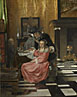 An Interior, with a Woman refusing a Glass of Wine