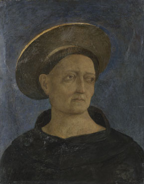 Domenico Veneziano: 'Head of a Tonsured, Beardless Saint'