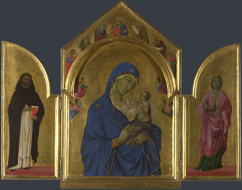 Duccio: 'The Virgin and Child with Saints Dominic and Aurea'