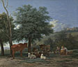 Farm Animals with a Boy and Herdswoman