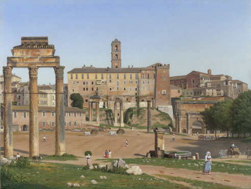 Christoffer Wilhelm Eckersberg: 'View of the Forum in Rome'