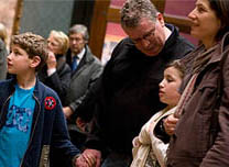 A family on a self-guided tour
