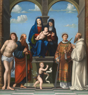 Francesco Francia: 'The Virgin and Child with Saint Anne and Other Saints'