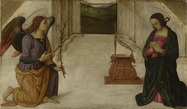 Attributed to Giannicola di Paolo: 'The Annunciation'