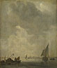 A River Scene, with Fishermen laying a Net