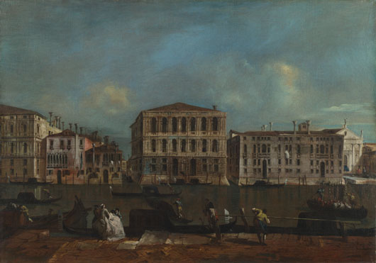 Francesco Guardi: 'Venice: The Grand Canal with Palazzo Pesaro'