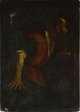 After Guercino: 'A Bearded Man holding a Lamp'