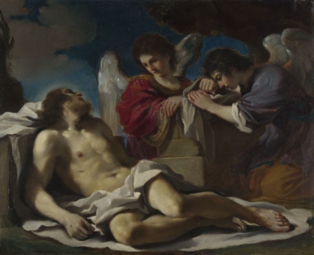 Guercino: 'The Dead Christ mourned by Two Angels'
