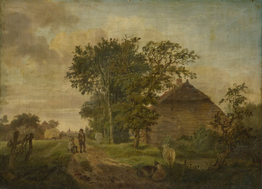 Jan Cornelis Haccou: 'A Road by a Cottage'
