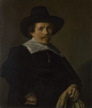 Frans Hals: 'Portrait of a Man holding Gloves'