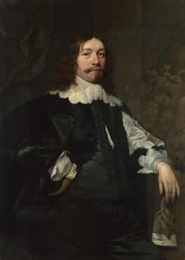 Bartholomeus van der Helst: 'Portrait of a Man in Black holding a Glove'