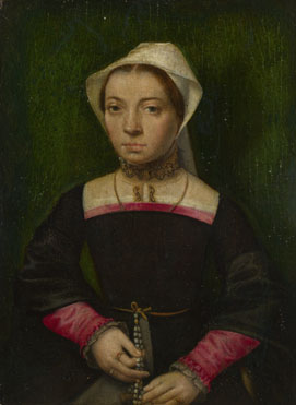 Attributed to Catharina van Hemessen: 'A Lady with a Rosary'