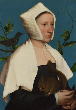 Hans Holbein the Younger: 'A Lady with a Squirrel and a Starling (Anne Lovell?)'