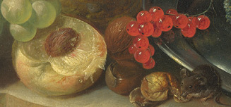 Detail from Jan van Os, 'Fruit, Flowers and a Fish'