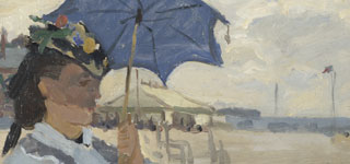 Detail from Monet, 'The Beach at Trouville', 1870