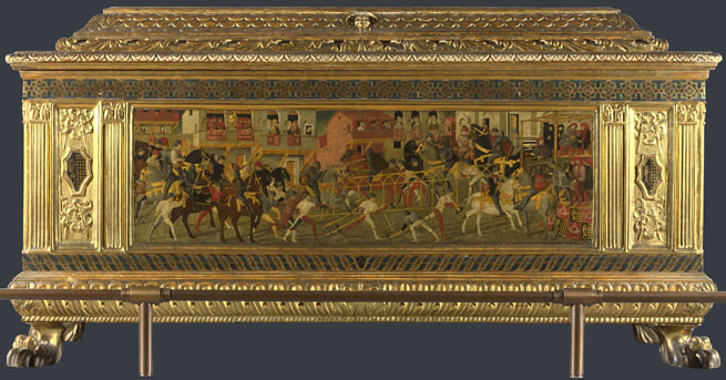 Detail from Italian, Florentine: 'Cassone with a Tournament Scene'