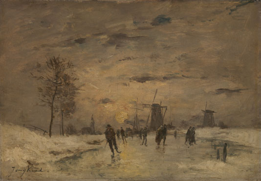 Imitator of Johan Barthold Jongkind: 'Skating in Holland'