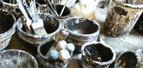 Learning: John Virtue's studio