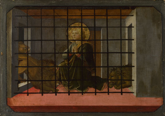 Fra Filippo Lippi and workshop: 'Saint Mamas in Prison thrown to the Lions'
