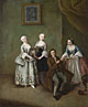 An Interior with Three Women and a Seated Man
